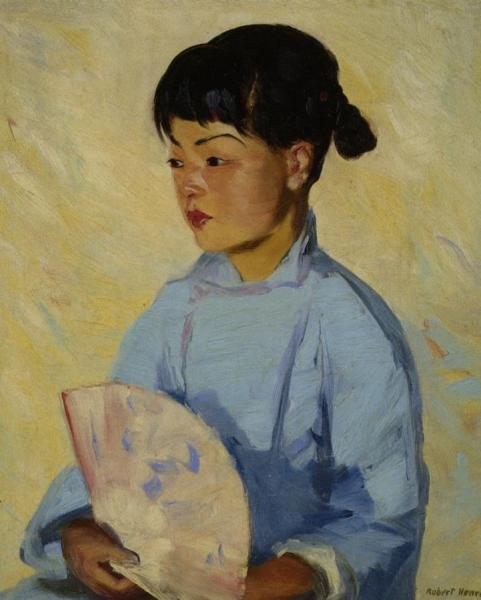 Chinese Girl With Fan by Robert Henri