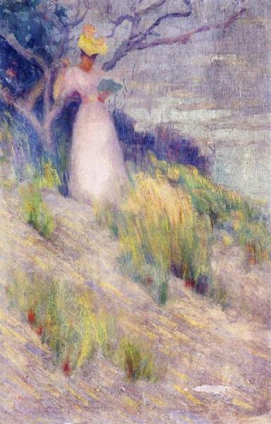 Landscape With Figure In Pink by Robert Henri