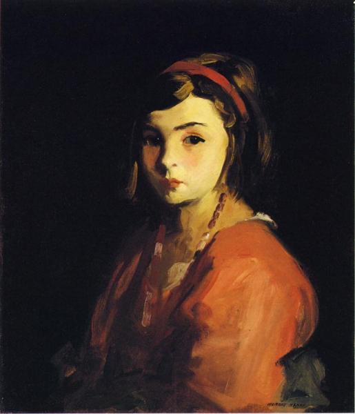 Little Girl In Red by Robert Henri