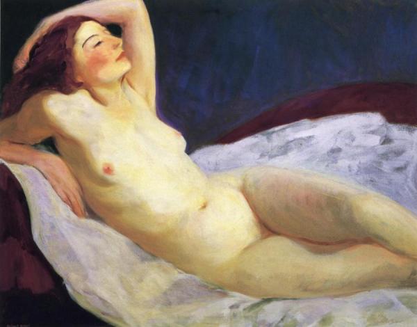 Reclining Nude (barbara Brown) by Robert Henri