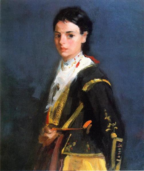 Segovia Girl, Half-length by Robert Henri