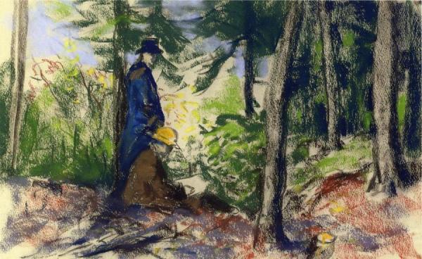 Sketchers In The Woods by Robert Henri