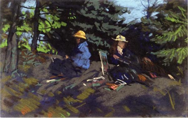 Sketchers In The Woods by Robert Henri