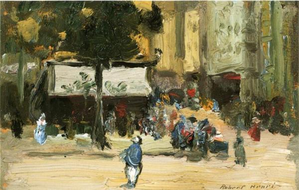 Street Corner In Paris by Robert Henri