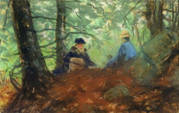 Two Girls In The Woods by Robert Henri