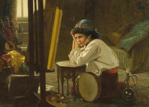 The Artist's Model by Robert Kemm Oil Painting Reproductions