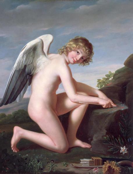 Cupid Sharpening His Arrows by Robert Lefevre