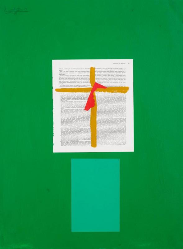 Art Bulletin Collage With Cross by Robert Motherwell