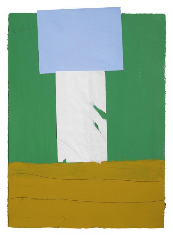 In Green, With Ultramarine And Ochre by Robert Motherwell
