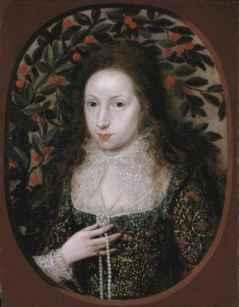 Lady Anne Pope,sister-in-law Of Elizabeth Pope(1615) by Robert Peake The Elder