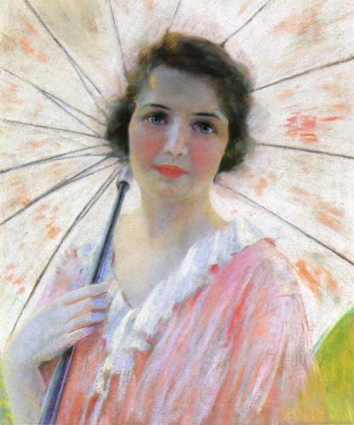 Lady With A Parasol by Robert Reid