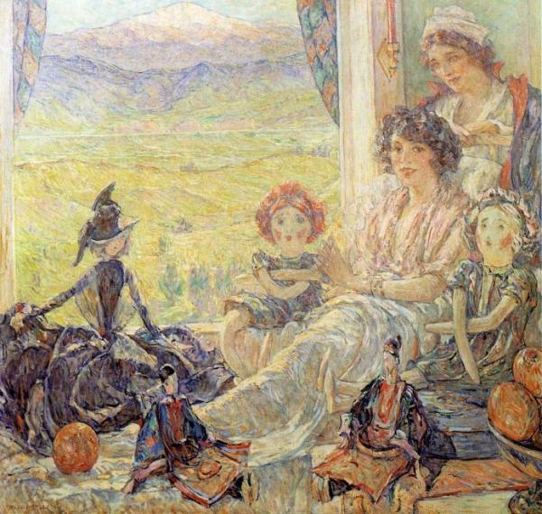 Robert Reid Young Girl With Dolls