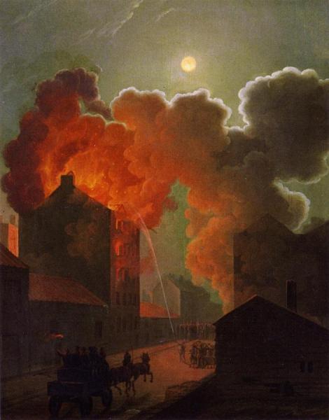 A Fire In Boston By Midnight by Robert Salmon