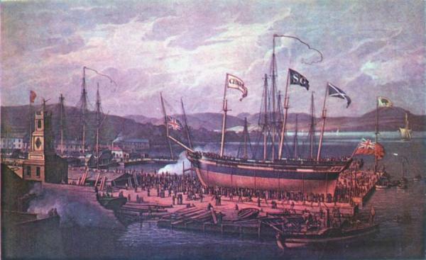 Robert Salmon Launch Of The S.s. Christian