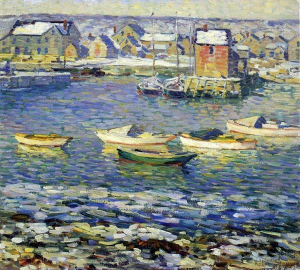 Rockport, Boats In A Harbor by Robert Spencer