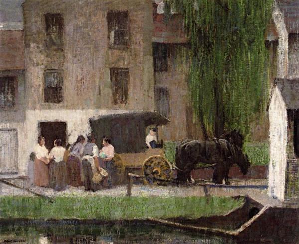 The Peddler's Cart On The Canal, New Hope by Robert Spencer