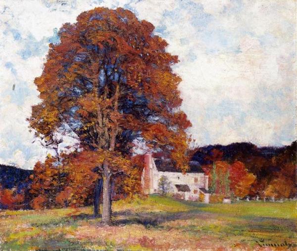 Autumn Hillside & My Studio by Robert Vonnoh
