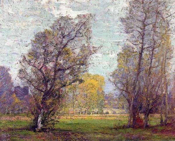 Clouds And Glow, Autumn, France by Robert Vonnoh