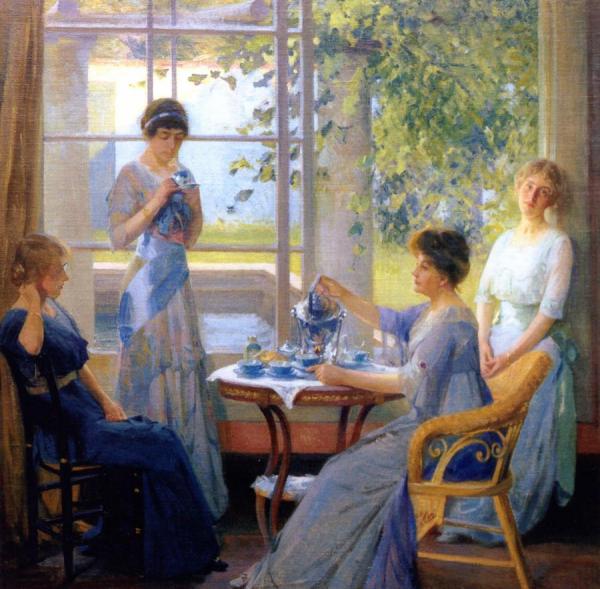 Ellen Axson Wilson And Her Three Daughters by Robert Vonnoh