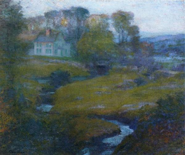 Lingering Rain, Moon And Eventide by Robert Vonnoh