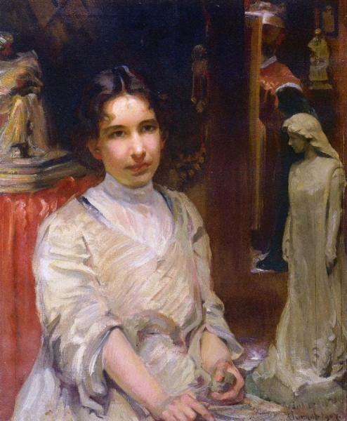 Portrait Of Bessie Potter Vonnoh by Robert Vonnoh