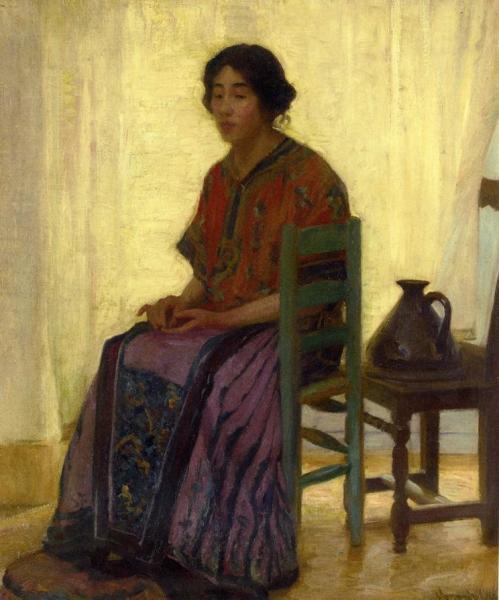 The Blue Chair by Robert Vonnoh