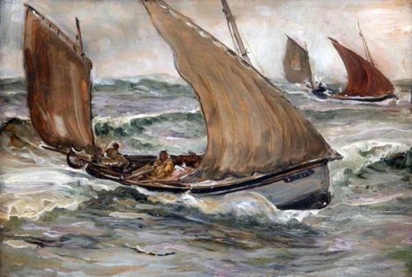 Fishing Boats Off Yarmouth by Robert Walker Macbeth