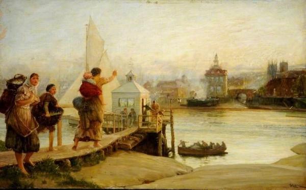 Late For The Ferry, King's Lynn, Norfolk by Robert Walker Macbeth