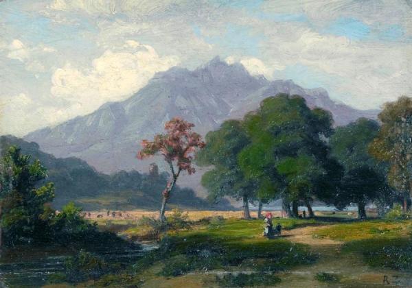Blick Auf Den Pilatus View At Pilatus by Robert Zund Oil Painting Reproductions