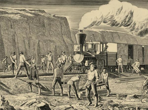 American Steel Industry - American Railroads by Rockwell Kent