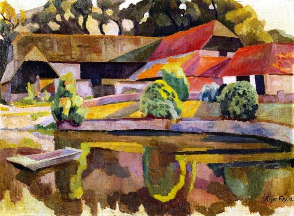 Barns And Pond, Charleston by Roger Fry