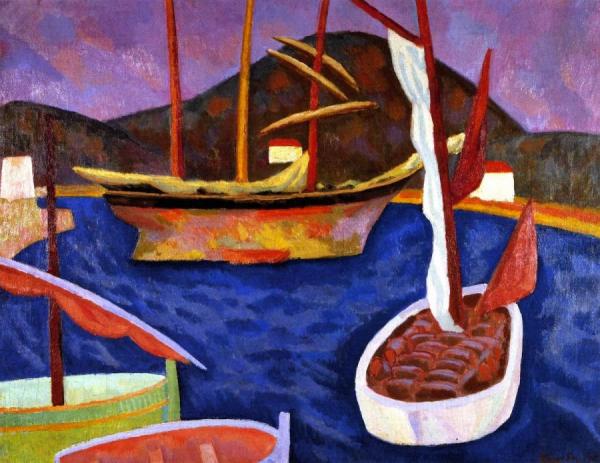 Boats In Harbour, South Of France by Roger Fry