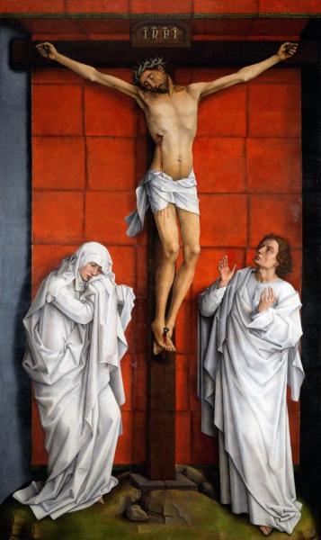 Christus On The Cross With Mary And St John, Circa 1460 by Rogier Van Der Weyden