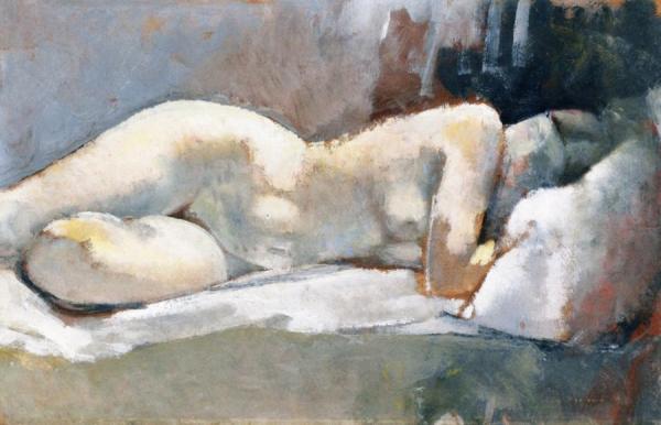 Reclining Nude by Rololpe Théophile Bosshard