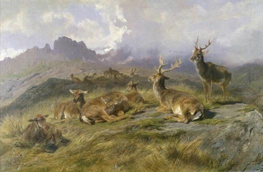 Landscape With Deer by Rosa Bonheur Oil Painting Reproductions