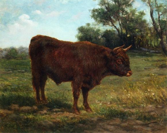 Rosa Bonheur Longhorn Bull In A Landscape