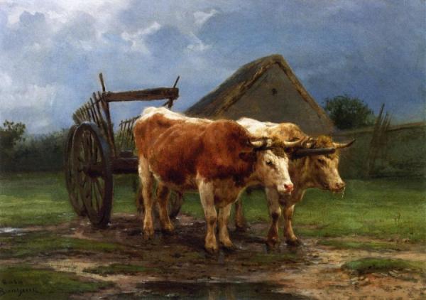 Rosa Bonheur Oxen Pulling A Cart