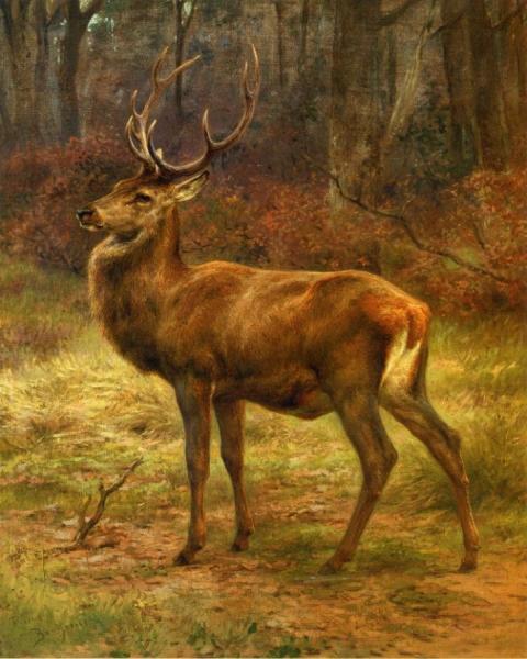 Rosa Bonheur Stag In An Autumn Landscape