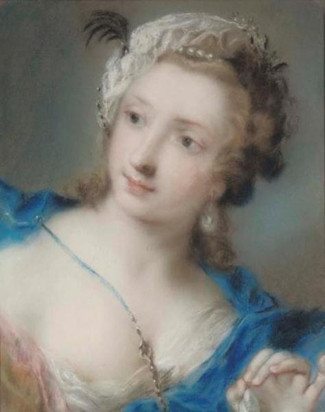 Portrait Of A Girl Looking To The Left by Rosalba Carriera