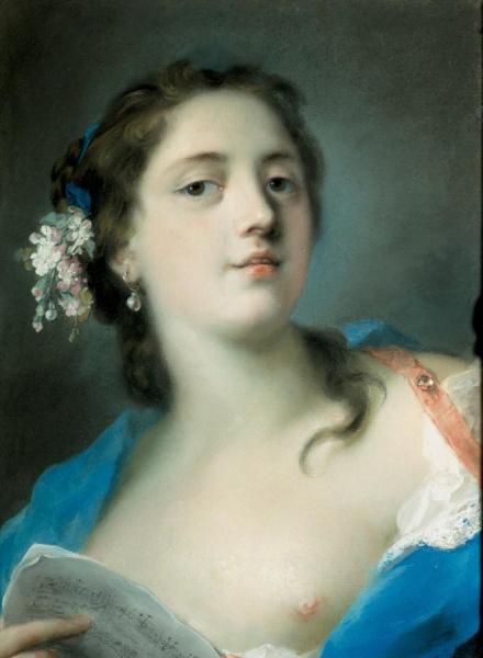 The Singer Faustina Bordoni (1697-1781) With A Musical Score by Rosalba Carriera