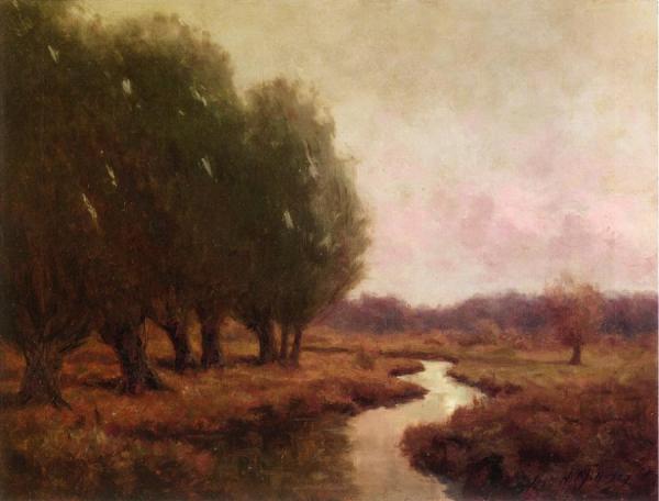 Landscape With Stream (also Known As Evening Landscape) by Royal Hill Milleson