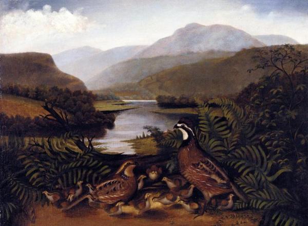 Partridges In A Landscape by Rubens Peale