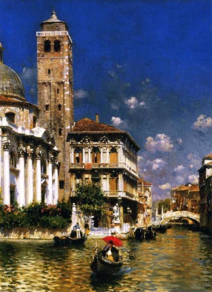 San Geremia, With Palazzo Labia, Venice by Rubens Santoro Oil Painting Reproductions
