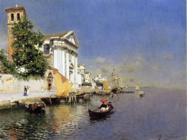 Santa Maria Del Rosario, Known As Chiesa Dei Gesuiti, Dordoduro, Venice by Rubens Santoro Oil Painting Reproductions