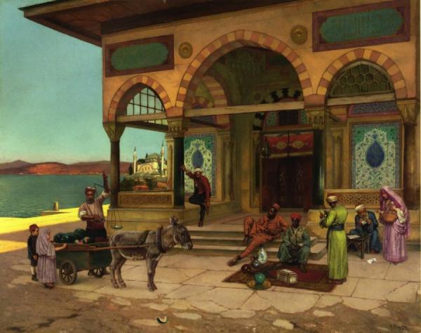 Outside The Selim Türbe, Constantinople by Rudolf Ernst Oil Painting Reproductions