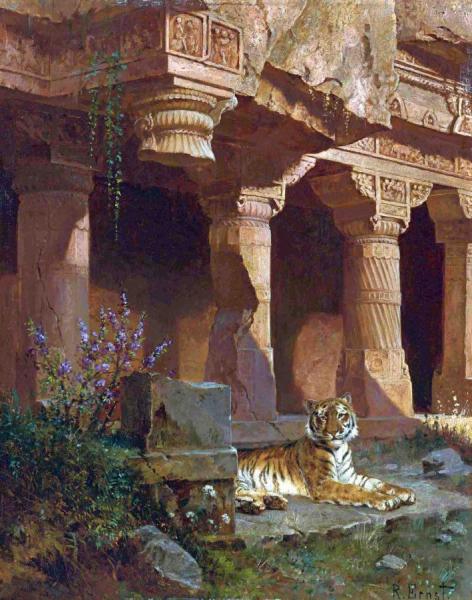 Tiger At Rest by Rudolf Ernst Oil Painting Reproductions