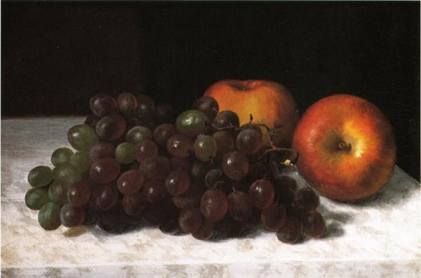 Still Life With Grapes And Apples by Rudolf Tschudi