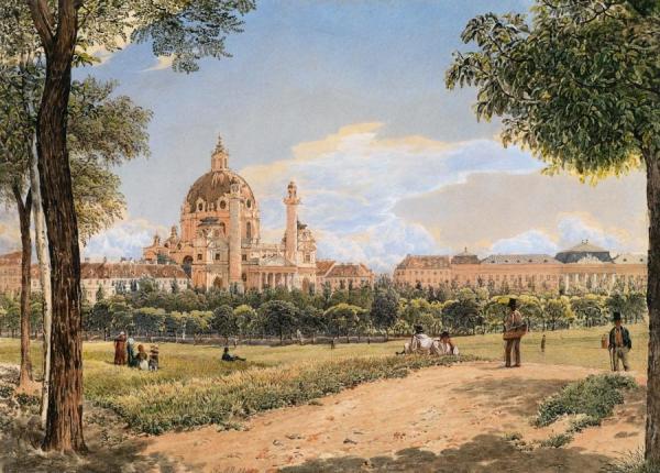 View Of St.charles's Church And The Polytechnic Institute by Rudolf Von Alt