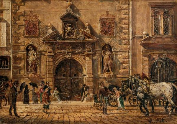 Zeughaus Von Graz,um 1885 by Rudolf Von Alt Oil Painting Reproductions