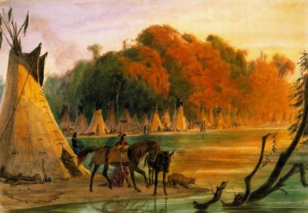 Indian Village by Rudolph Friedrich Kurz
